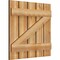 Ekena Millwork Spaced Board-n-Batten Shutters w/Z-Bar, Rough Sawn Western Red Cedar, 28 7/8W x 27H, PR RBS06Z29X027RWR - alternate 3